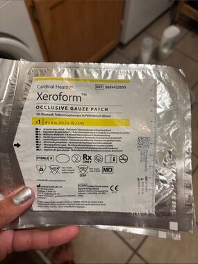 Xeroform gauze patch